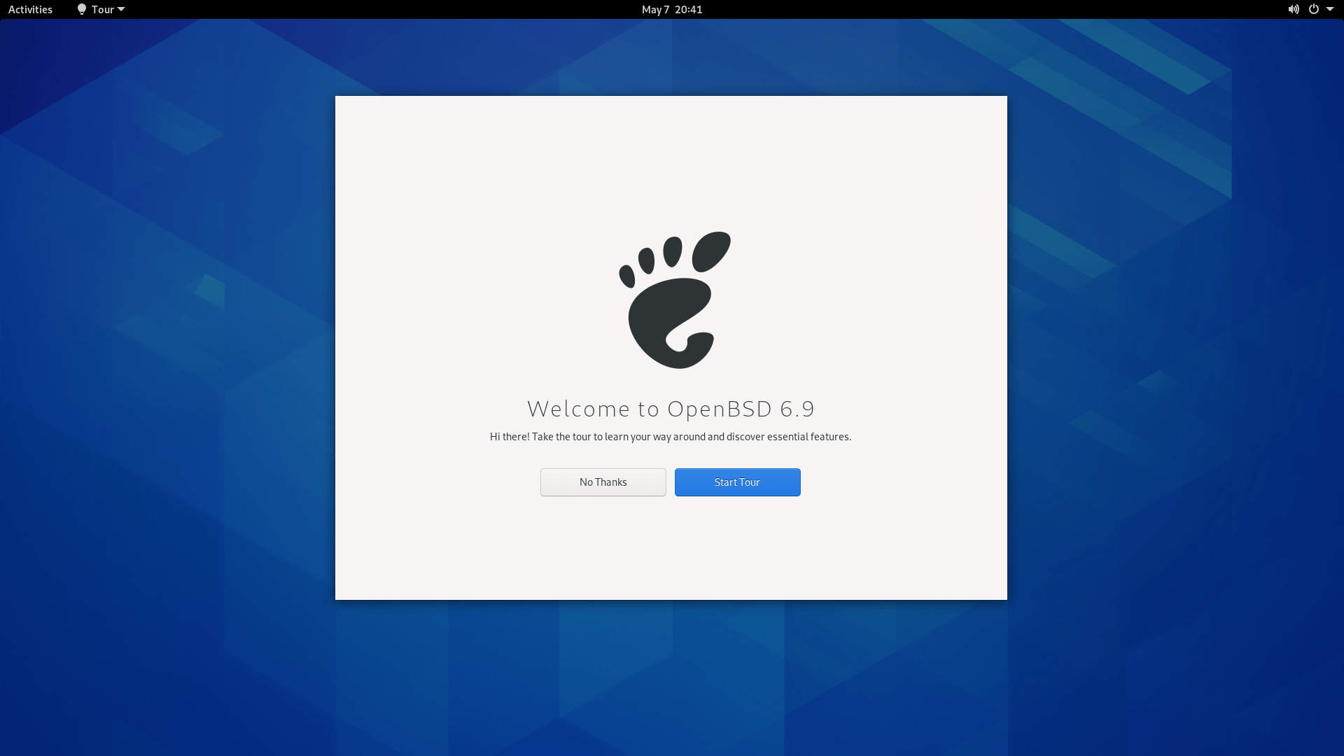 Gnome3 after the first start wizard